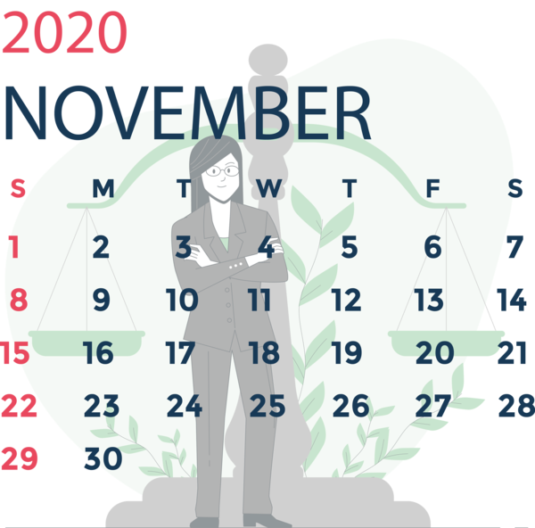 Transparent New Year Logo Font Joint for Printable 2020 Calendar for New Year