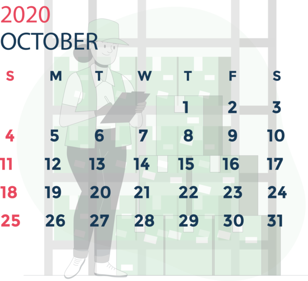 Transparent New Year Angle Design Line for Printable 2020 Calendar for New Year