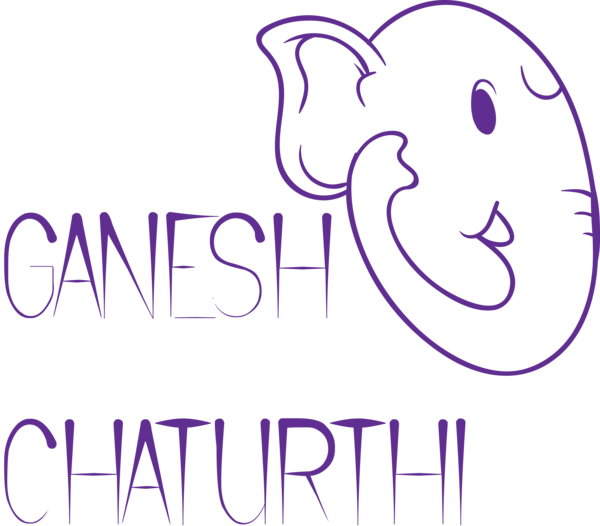 Transparent Ganesh Chaturthi Design Logo Text for Vinayaka Chaturthi for Ganesh Chaturthi