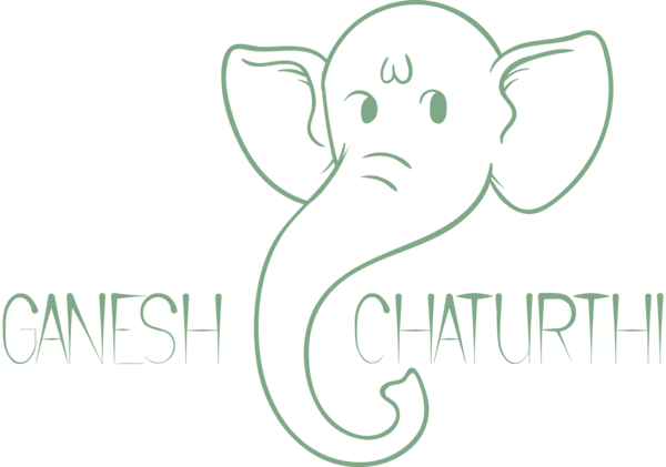 Transparent Ganesh Chaturthi Indian elephant Logo Line art for Vinayaka Chaturthi for Ganesh Chaturthi