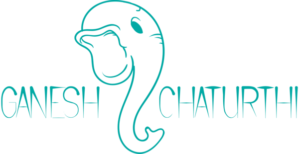 Transparent Ganesh Chaturthi Logo Line art Design for Vinayaka Chaturthi for Ganesh Chaturthi
