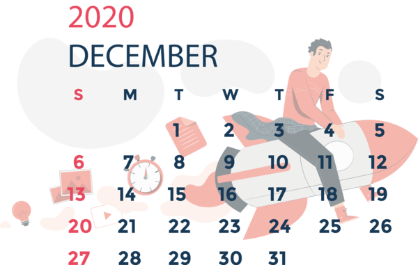 Transparent New Year Meter Logo for Printable 2020 Calendar for New Year