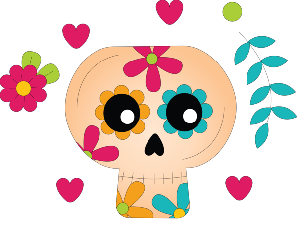 Transparent Day of the Dead Super Bock Petal Pink M for Calavera for Day Of The Dead