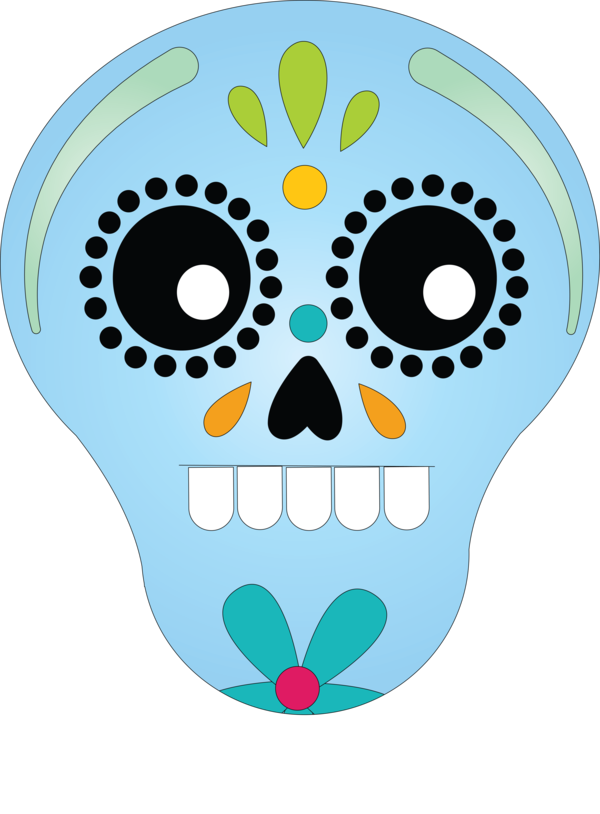 Transparent Day of the Dead Skull art Logo Design for Calavera for Day Of The Dead