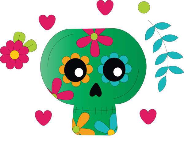 Transparent Day of the Dead Petal Character Leaf for Calavera for Day Of The Dead