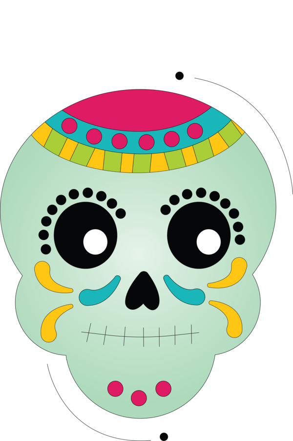Transparent Day of the Dead Skull art Day of the Dead Line art for Calavera for Day Of The Dead
