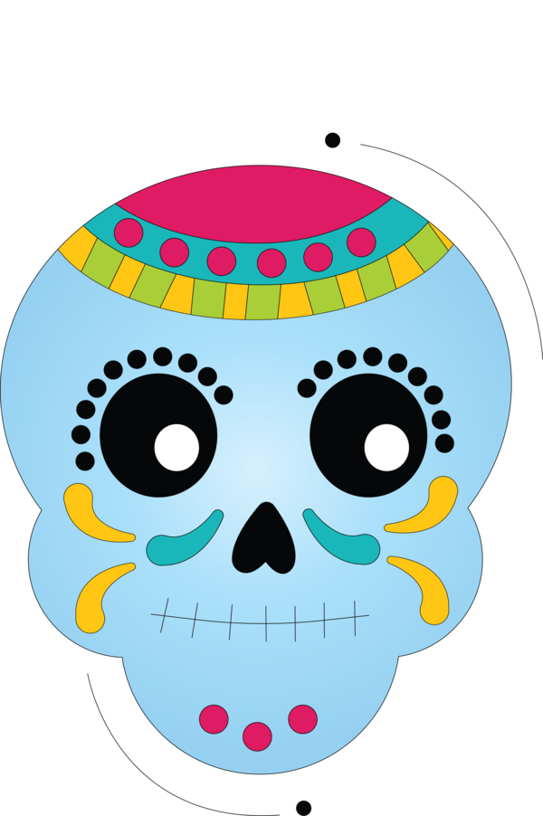 Transparent Day of the Dead Day of the Dead Skull art Line art for Calavera for Day Of The Dead