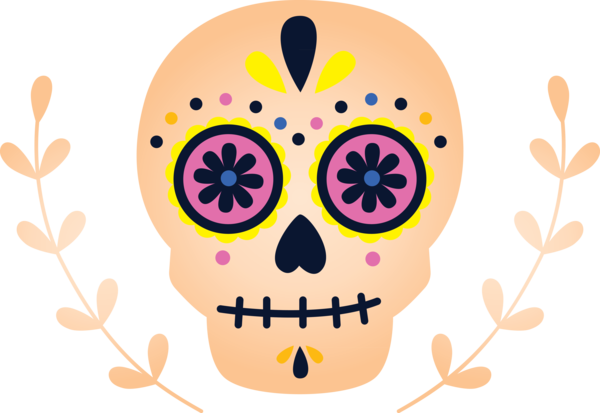 Transparent Day of the Dead Watercolor painting Drawing Logo for Calavera for Day Of The Dead