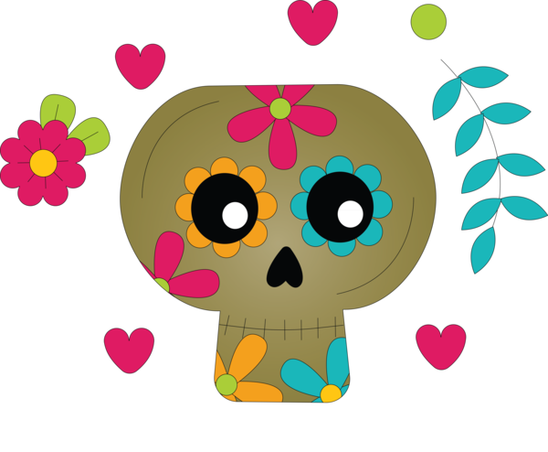 Transparent Day of the Dead Character Petal Pink M for Calavera for Day Of The Dead