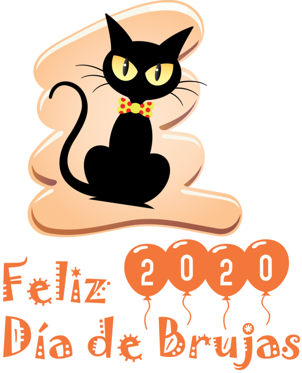 Transparent Halloween Whiskers Cat Logo for Feliz Dia De Brujas for Halloween