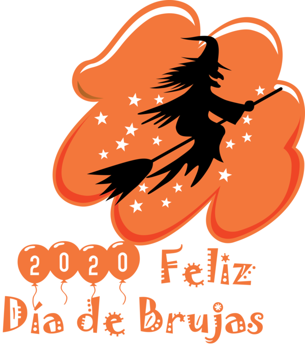 Transparent Halloween Logo Cartoon Flower for Feliz Dia De Brujas for Halloween