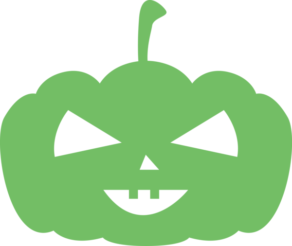 Transparent Halloween Flower Logo Green for Jack O Lantern for Halloween