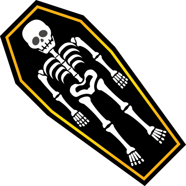 Transparent Halloween Logo Font Yellow for Skeleton for Halloween