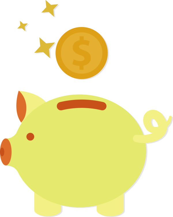 Transparent Tax Day Snout Piggy bank Yellow for 15 April for Tax Day