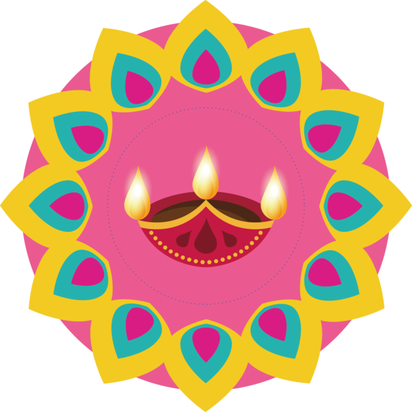 Transparent Diwali Circle Pattern Yellow for Diya for Diwali