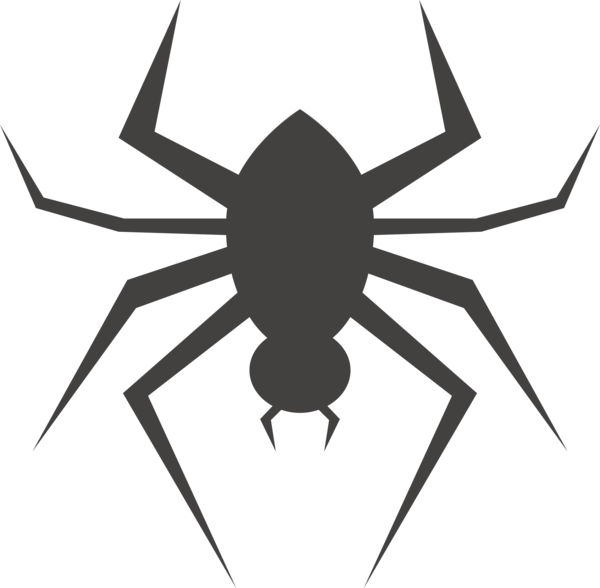 Transparent Halloween Shape Vector Widow spiders for Spider Web for Halloween