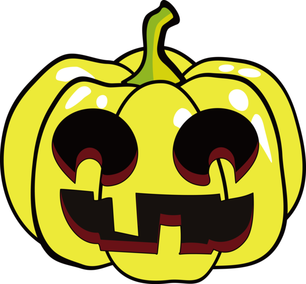 Transparent Halloween Yellow Smiley Flower for Jack O Lantern for Halloween