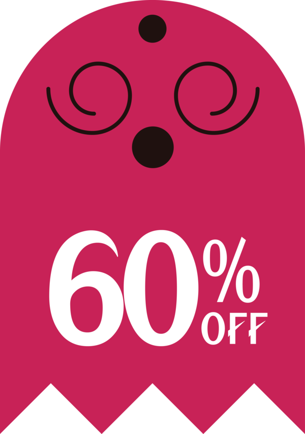 Transparent Halloween Circle Logo Snout for Halloween Sale Tags for Halloween