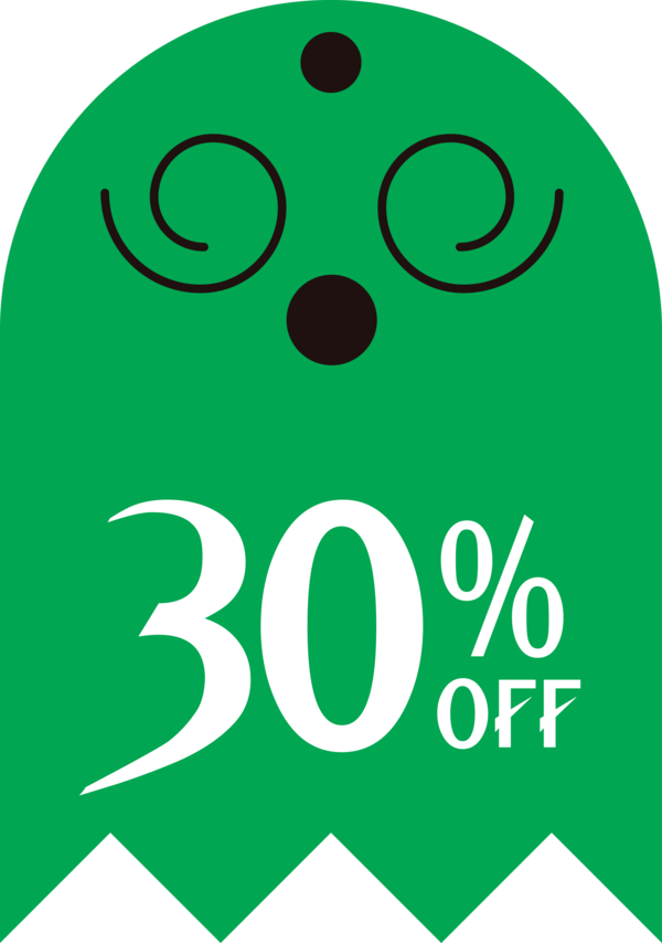 Transparent Halloween Logo Green Smiley for Halloween Sale Tags for Halloween