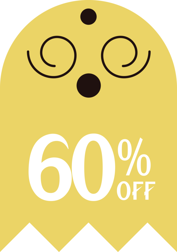 Transparent Halloween Smiley Yellow Snout for Halloween Sale Tags for Halloween