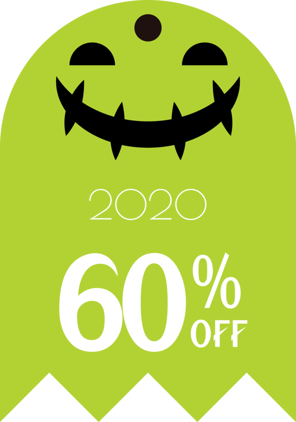 Transparent Halloween Logo Green Smiley for Halloween Sale Tags for Halloween