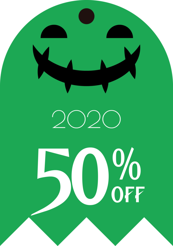 Transparent Halloween Logo Green Line for Halloween Sale Tags for Halloween