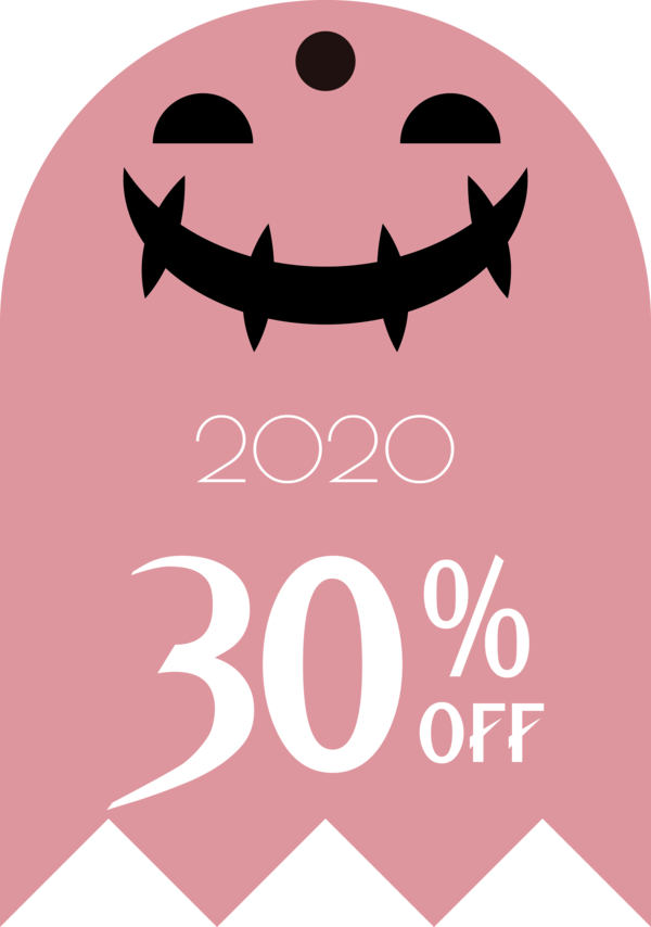 Transparent Halloween Logo Character Pink M for Halloween Sale Tags for Halloween