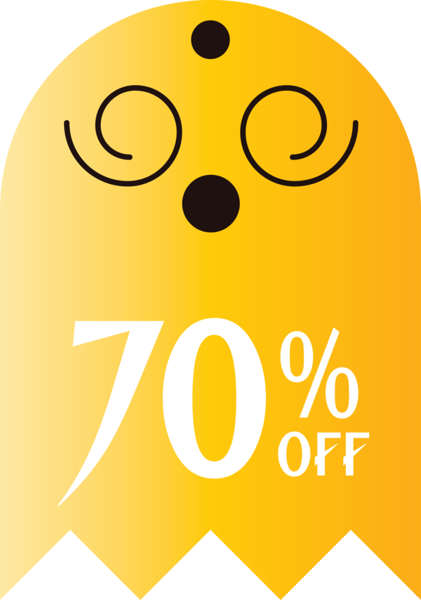 Transparent Halloween Smiley Yellow Snout for Halloween Sale Tags for Halloween