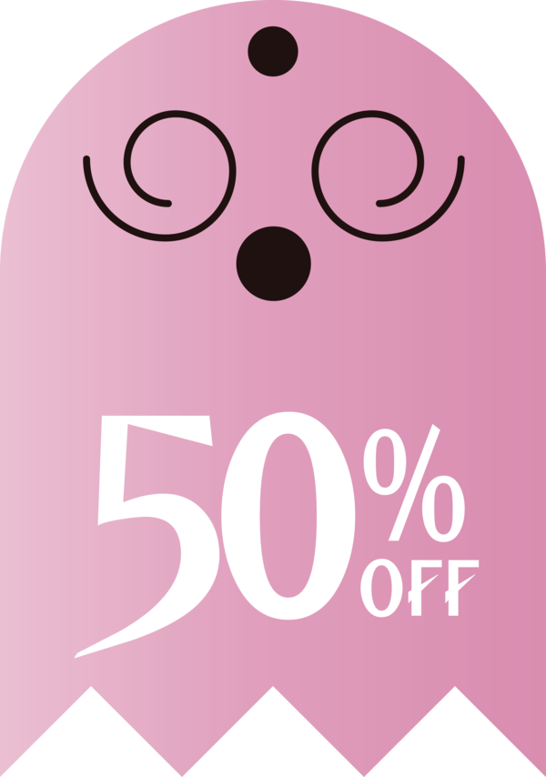 Transparent Halloween Design Logo Pink M for Halloween Sale Tags for Halloween