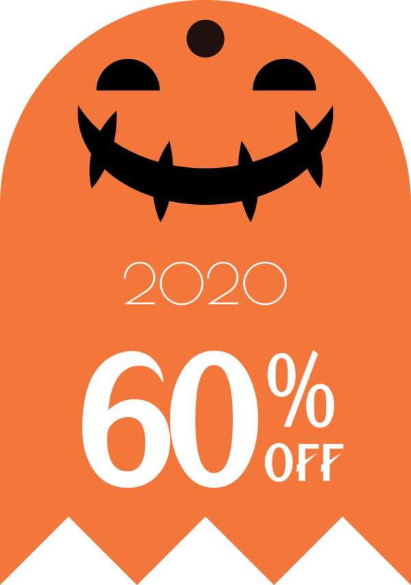 Transparent Halloween Logo Pumpkin Line for Halloween Sale Tags for Halloween