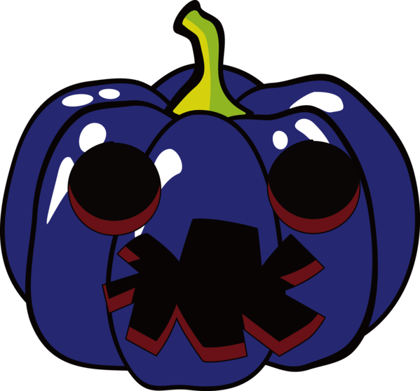 Transparent Halloween Cobalt blue Cartoon Character for Jack O Lantern for Halloween