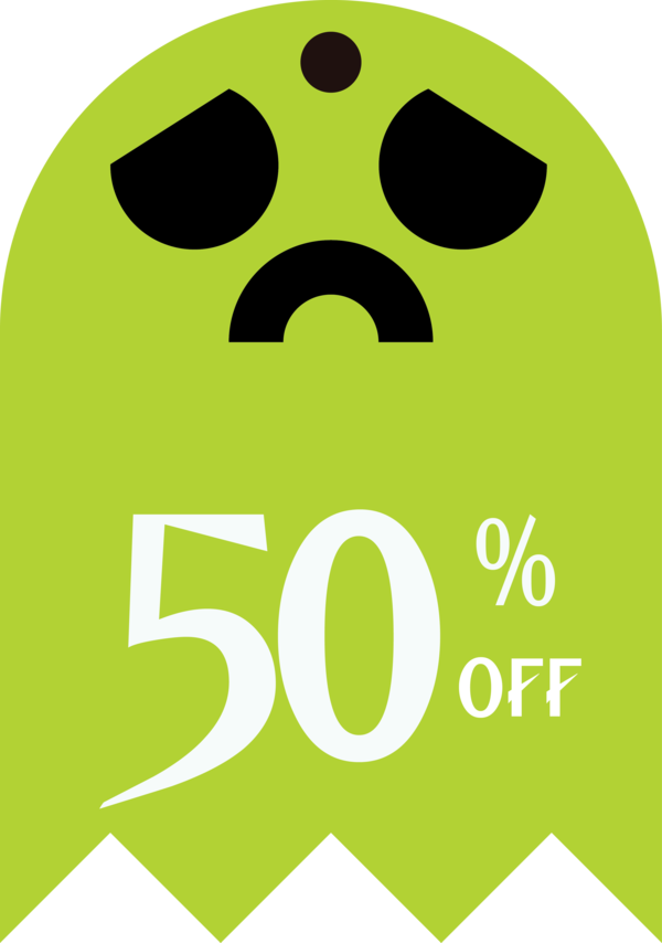 Transparent Halloween Logo Smiley Green for Halloween Sale Tags for Halloween