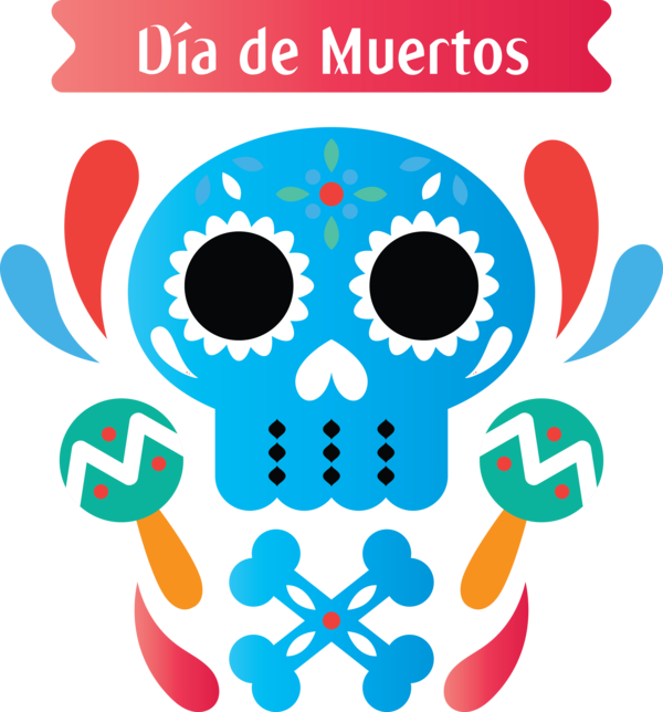 Transparent Day of the Dead Watercolor painting Cartoon Drawing for Día de Muertos for Day Of The Dead