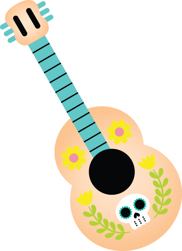 Transparent Day of the Dead Ukulele Acoustic guitar Guitar Accessory for Día de Muertos for Day Of The Dead
