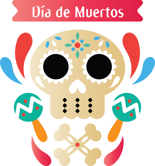 Transparent Day of the Dead Watercolor painting Drawing Logo for Día de Muertos for Day Of The Dead