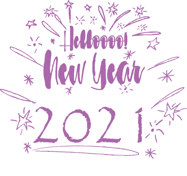Transparent New Year Design Logo Watercolor painting for Welcome 2021 for New Year