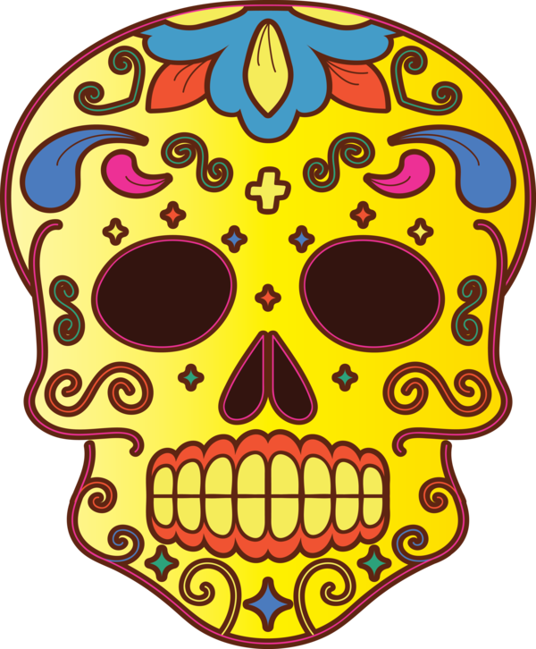 Transparent Day of the Dead Day of the Dead Skull art Visual arts for Calavera for Day Of The Dead
