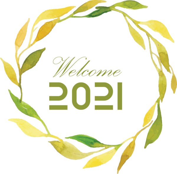 Transparent New Year Logo Modeling agency Yellow for Welcome 2021 for New Year