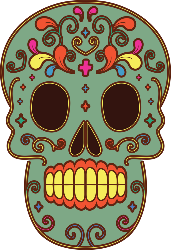 Transparent Day of the Dead Day of the Dead Skull art Visual arts for Calavera for Day Of The Dead