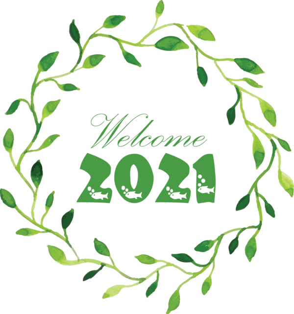 Transparent New Year Plant stem Flower Leaf for Welcome 2021 for New Year