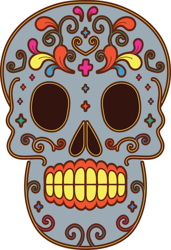 Transparent Day of the Dead Flower Visual arts Cartoon for Calavera for Day Of The Dead