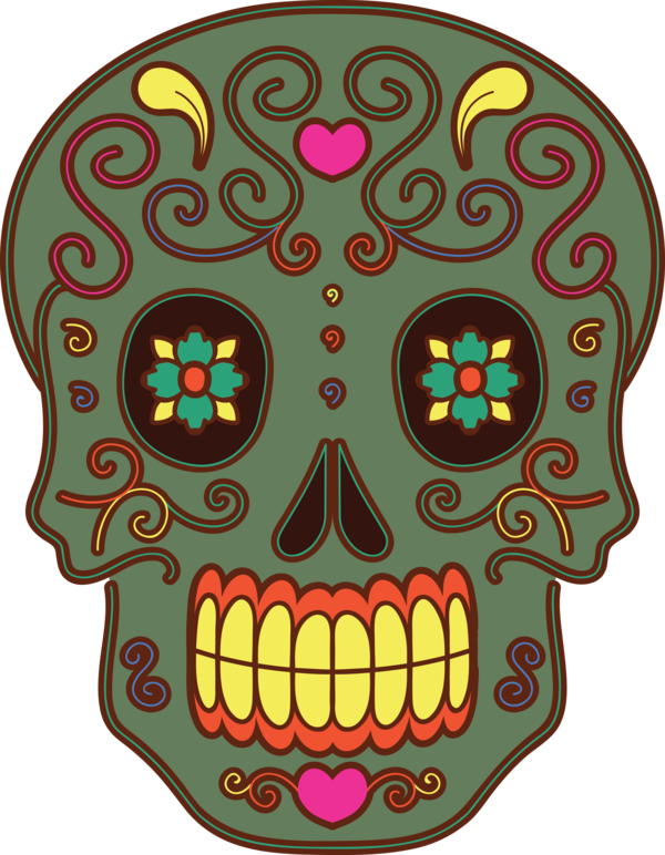 Transparent Day of the Dead Day of the Dead Skull art Human skull for Calavera for Day Of The Dead