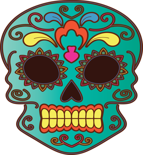 Transparent Day of the Dead Day of the Dead Skull art Calavera for Calavera for Day Of The Dead