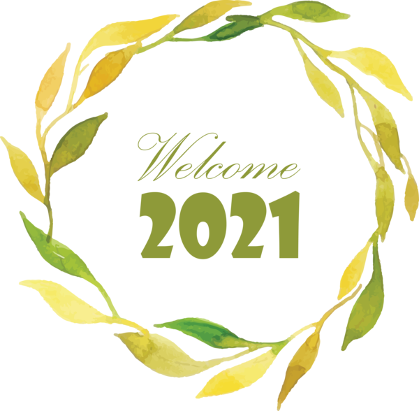 Transparent New Year Logo Floral design Design for Welcome 2021 for New Year