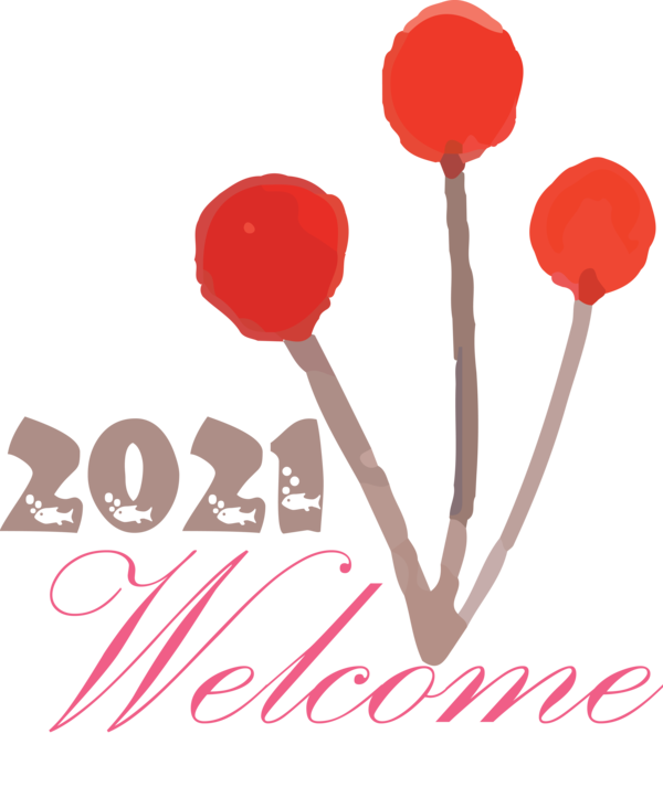 Transparent New Year Valentine's Day Heart for Welcome 2021 for New Year