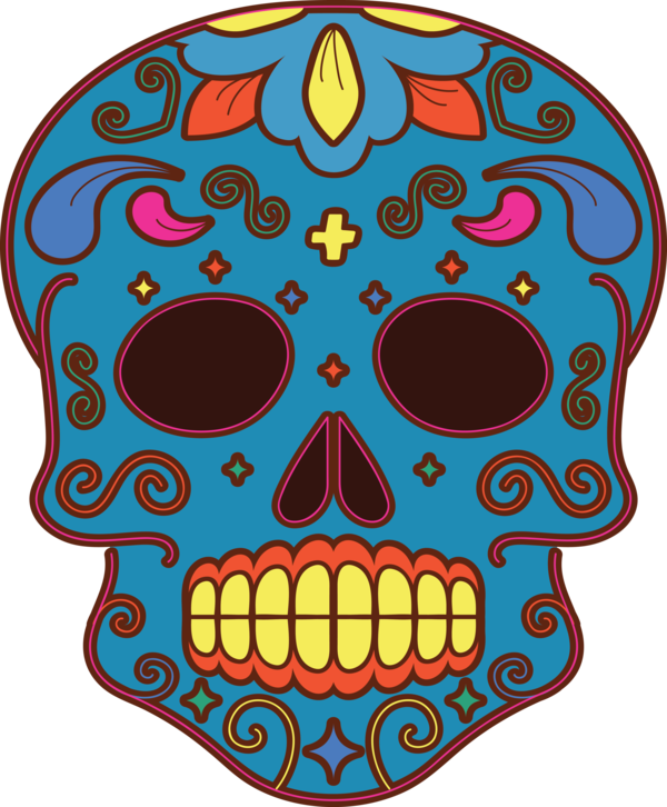 Transparent Day of the Dead Meter Pattern Area for Calavera for Day Of The Dead