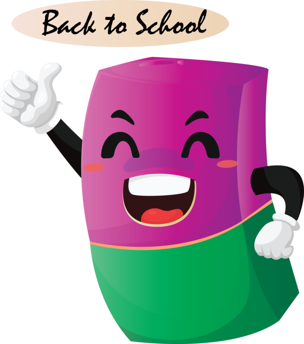 Transparent Back to School Drawing Eraser Character for Welcome Back to School for Back To School