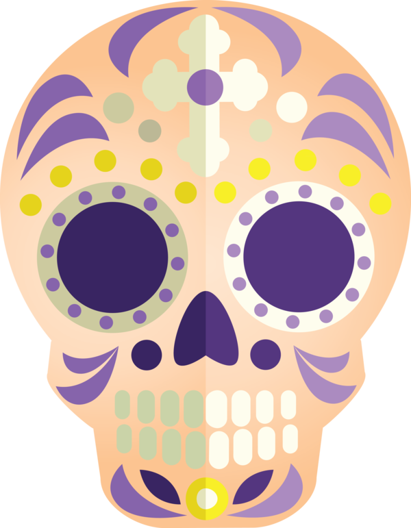 Transparent Day of the Dead Anatomy Human skull Calavera for Calavera for Day Of The Dead
