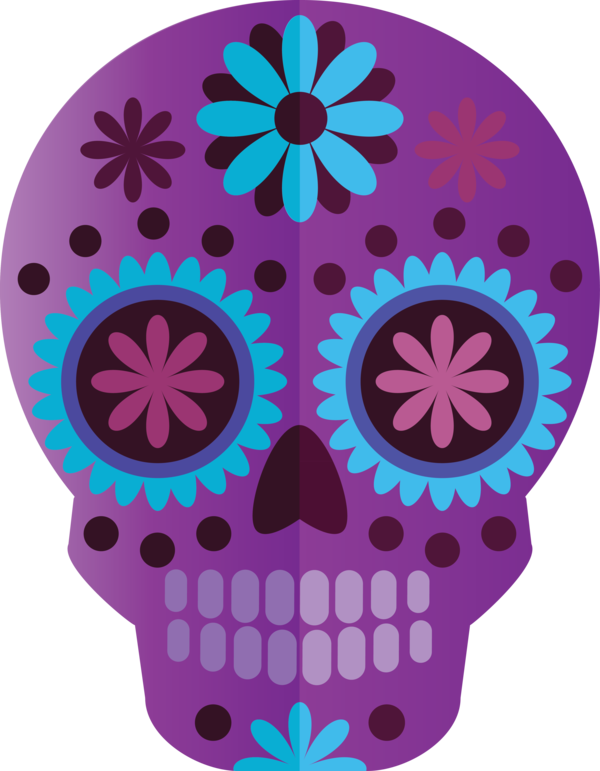 Transparent Day of the Dead Calavera La Calavera Catrina Skull mexican make-up for Calavera for Day Of The Dead