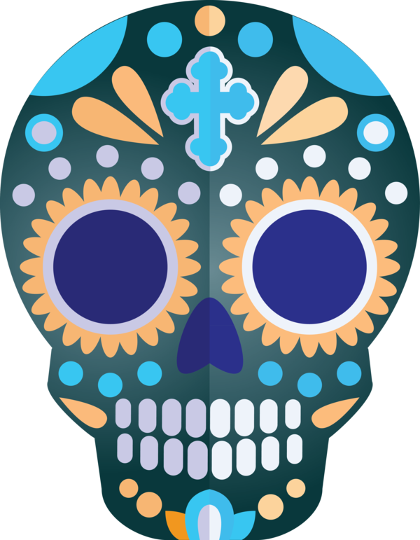 Transparent Day of the Dead Day of the Dead Skull art Drawing for Calavera for Day Of The Dead